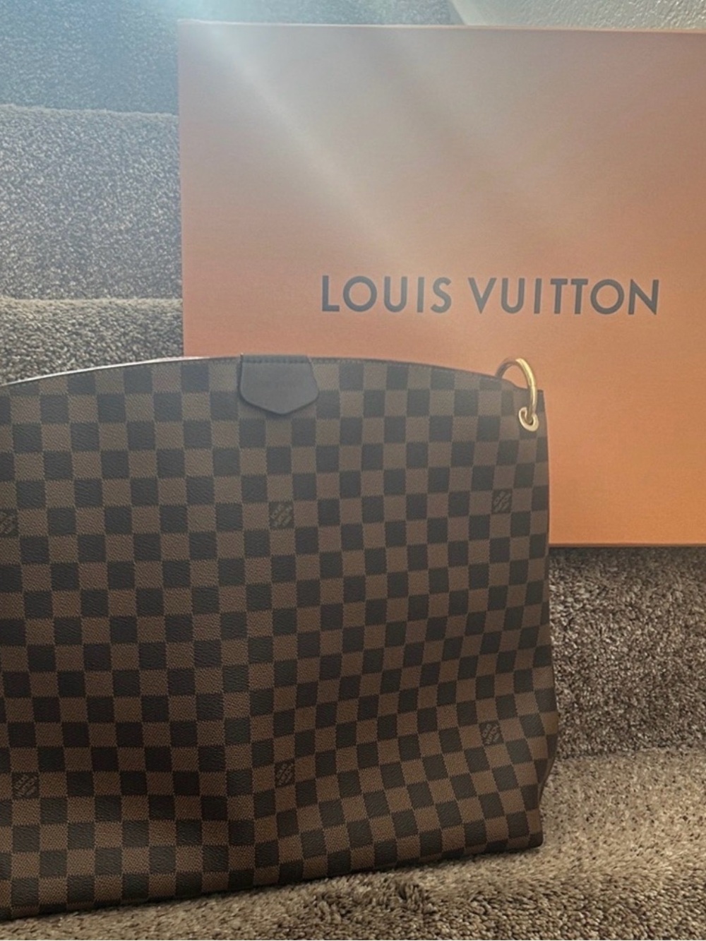 Louis Vuitton Graceful MM Damier Ebene Checkerboard Shoulder Bag - Brown/Black